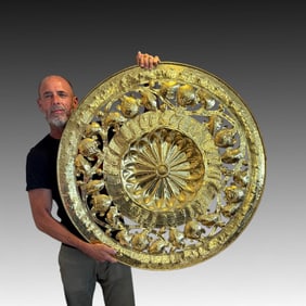 PIERCED BRASS CIRCULAR PLAQUE
