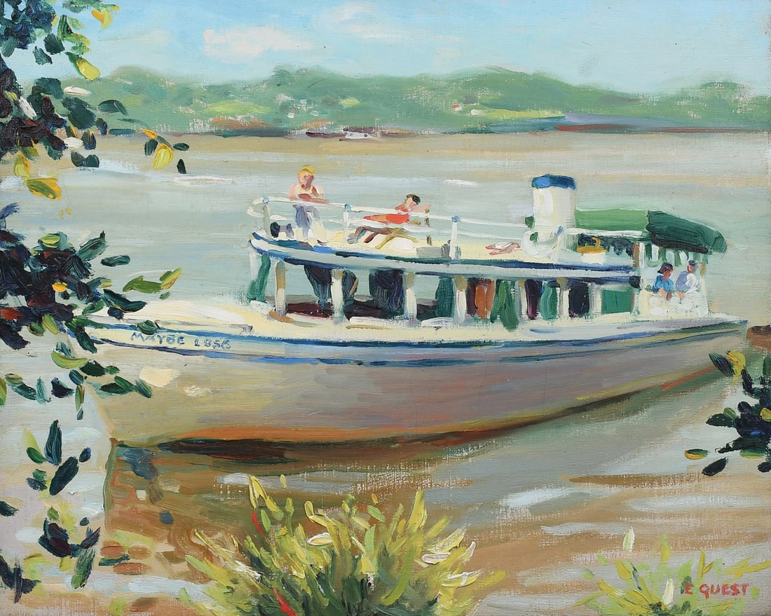 “MAYBE LOST” FERRY BOAT PAINTING BY E. QUEST (1 of 5)