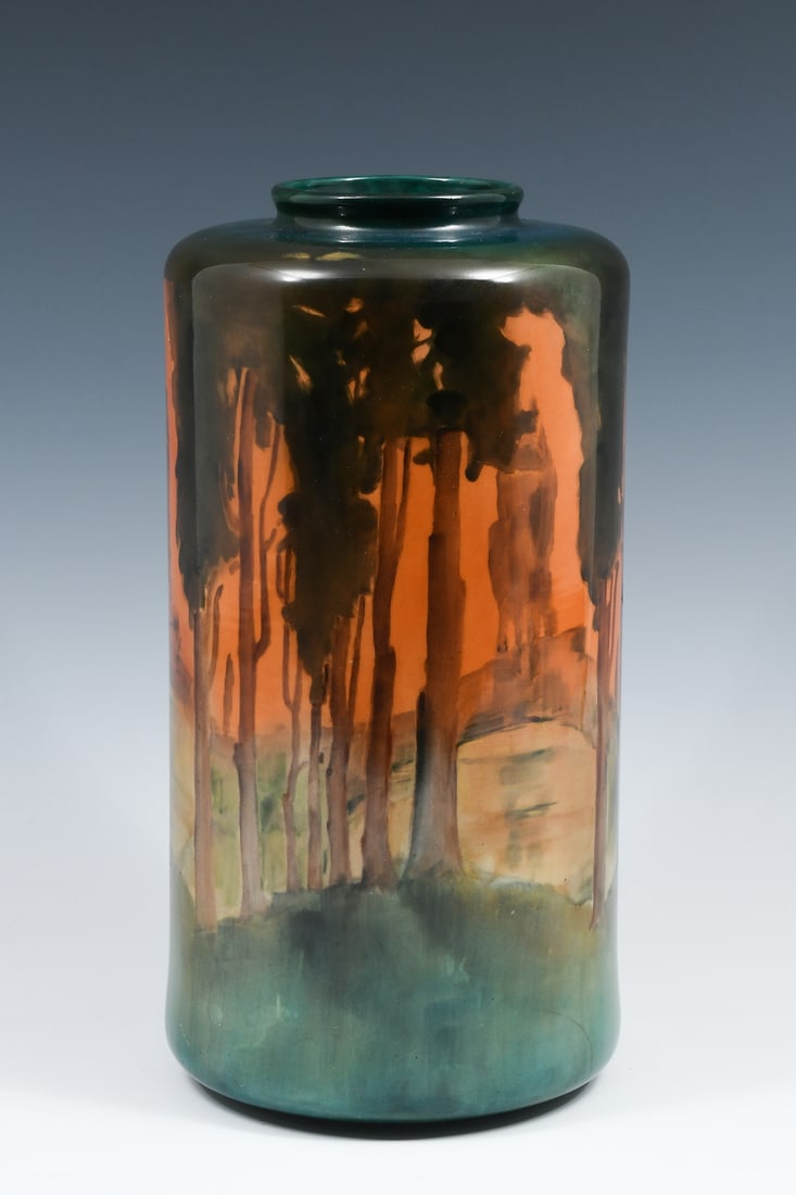 BELLEEK ARTS & CRAFTS FOREST LANDSCAPE VASE (1 of 4)