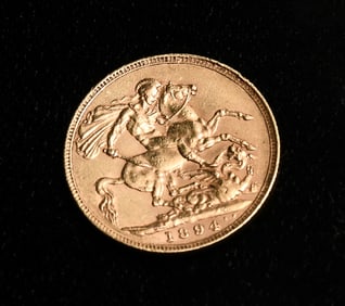 1894 GREAT BRITAIN SOVEREIGN GOLD COIN