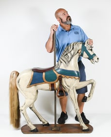 CHARLES LOOFF INNER-ROW CARVED CAROUSEL HORSE