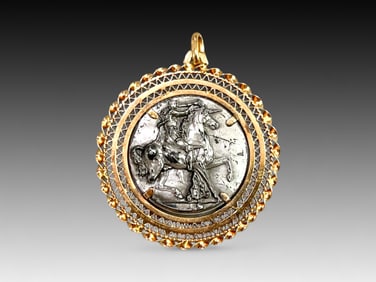 18K 950 SILVER SALVADOR DALI MEDALLION