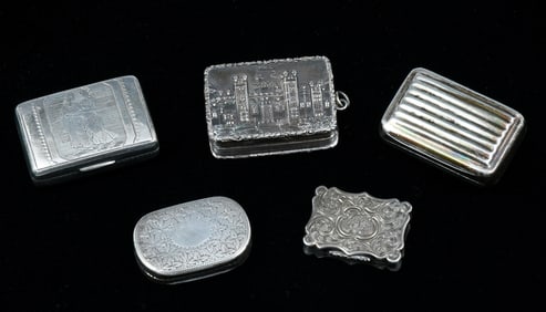 5 PC. ENGLISH STERLING VINAIGRETTES