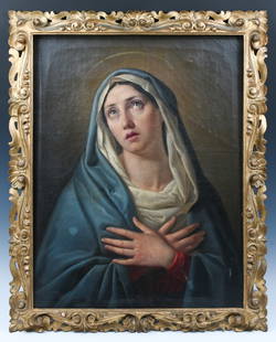 18TH/19TH CENTURY PAINTING OF THE VIRGIN MARY: 18TH/19TH CENTURY PAINTING OF THE VIRGIN MARY: