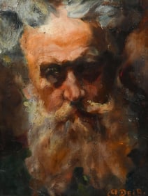 PAINTING OF AN OLD MAN WITH A BEARD BY A. DEIR
