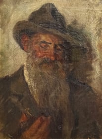 PORTRAIT OF AN OLD MAN WITH A HAT AND BEARD