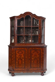 18TH CENTURY DUTCH MARQUETRY INLAID CURIO CABINET