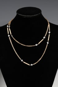 18K PLATINUM DIAMOND LONG CHAIN