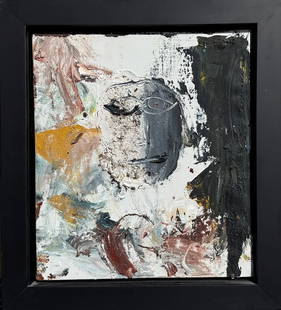 ORIGINAL ABSTRACT JAMALI PAINTING: JAMALI, (Indian/American, b. 1944): Abstract Composition, Oil/Canvas, 16" x 14", custom float-mounted frame, 19.75" x 17.75". Sold with a Certificate of Authenticity signed by Jamali.