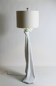 DRAPED PLASTER FLOOR LAMP MANNER OF JOHN DICKINSON