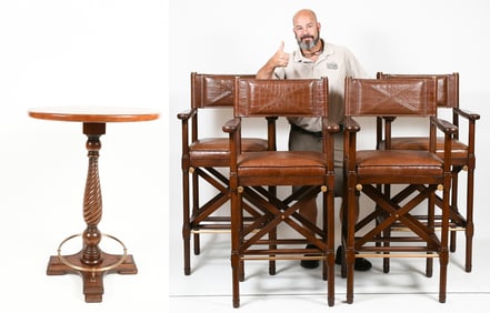 STILES BROTHERS HIGH TOP TABLE & BAR STOOLS SET