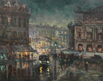 DMITRY POTOROKA EUROPEAN CITY STREET SCENE PAINTING