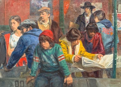 MAX GINSBURG "SPECTATORS" PAINTING