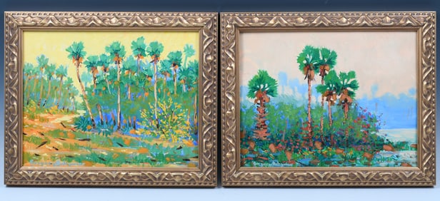 TWO GREG BEHYMER FLORIDA PAINTINGS