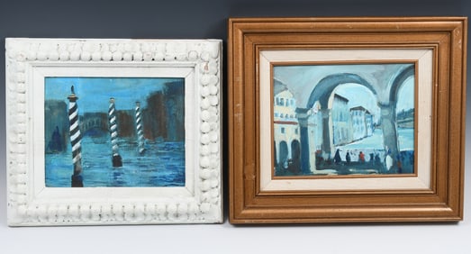 TWO LOUIS HILL VENETIAN PAINTINGS