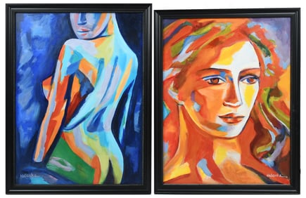 TWO HELENA WIERZBICKI OIL PAINTINGS