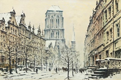 STANISLAW OKULICZ GDANSK WINTER PAINTING