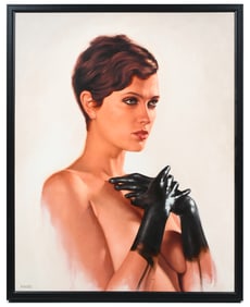 AARON NAGEL PORTRAIT OF A BRUNETTE BEAUTY