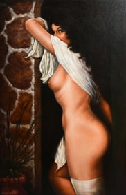 HARVIE BROWN NUDE BRUNETTE BEAUTY PAINTING