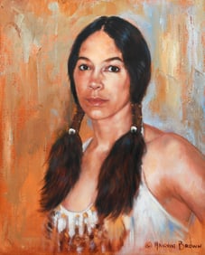 HARVIE BROWN "SIOUX WOMAN" PORTRAIT PAINTING