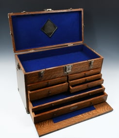 H. GERSTNER & SON OAK MACHINIST CHEST