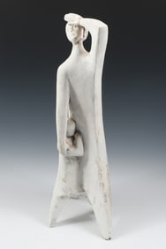 MODERNIST MOTHER AND CHILD PLASTER SCULPTURE