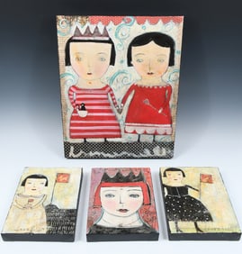 4PC. LAURIE MESEROLL ART LOT