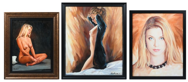 3PC. PORTRAIT PAINTING LOT