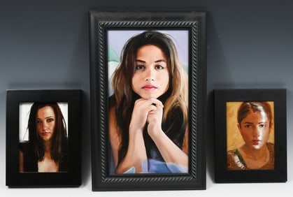 3PC. PORTRAIT PAINTING LOT