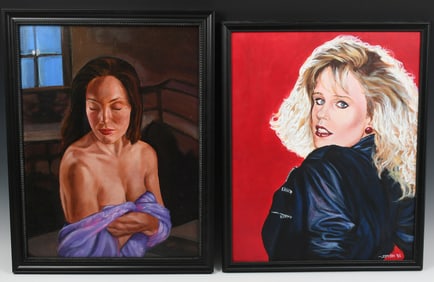 TWO FINE PORTRAIT PAINTINGS SIGNED BRYAN