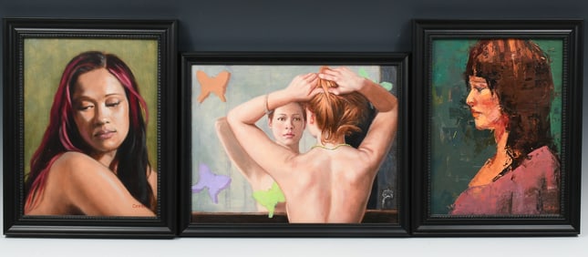 3PC. PORTRAIT PAINTING LOT