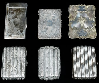 6 PC. STERLING CIGARETTE & CARD CASES