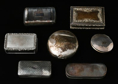 8 PC. ENGLISH STERLING ART DECO BOXES