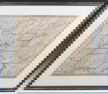 MITCHELL TRAVELLER'S GUIDE MAP: 1843 MITCHELL'S TRAVELLER'S GUIDE MAP: Mitchell's Traveler's Guide Through the United States. A Map of the Roads, Distances, Steam Boat & Canal Routes. By J.H. Young. Map Approx. 17.5" h x 21.75" w. F