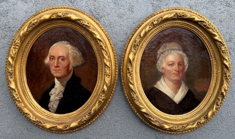 19TH CENTURY PORTRAIT PAINTINGS OF THE WASHINGTONS