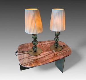 PR. ITALIAN ARTEMEST CHARME GLASS TABLE LAMPS: