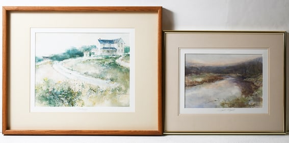TWO JOHN KRIEGER WATERCOLOR PAINTINGS