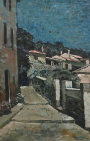 PAUL LOUIS VAN EEDEN NOCTURNAL VILLAGE PAINTING