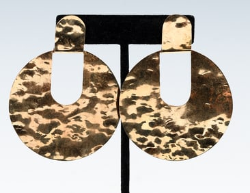 14K GOLD DISC SHAPED EARRINGS