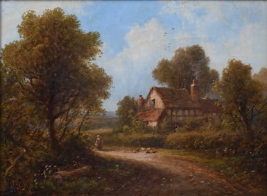 R. FENSON COUNTRY COTTAGE PAINTING