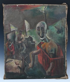 BEN WILSON SURREAL MACABRE WAR SCENE PAINTING