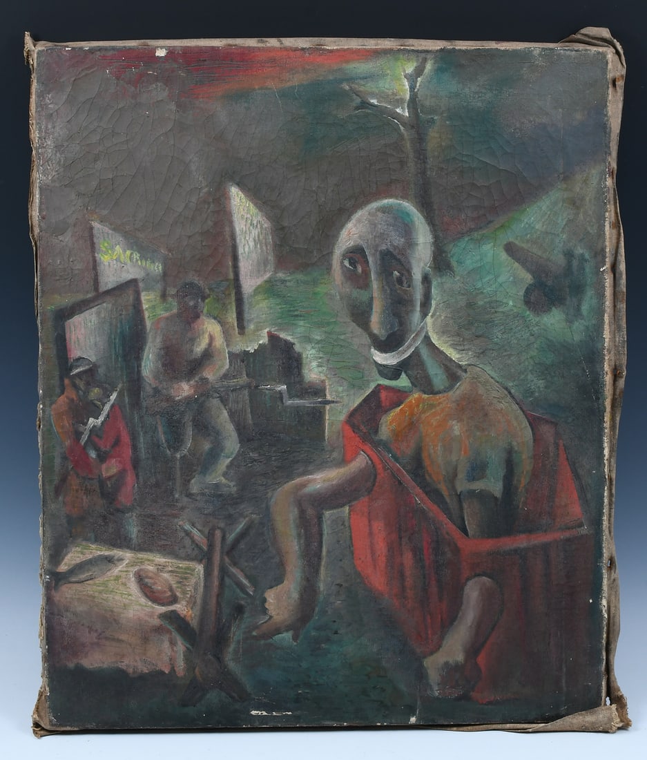 BEN WILSON SURREAL MACABRE WAR SCENE PAINTING (1 of 3)