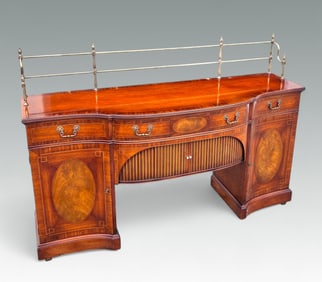 GROSFELD HOUSE MAHOGANY SIDEBOARD W/ BRASS RAIL