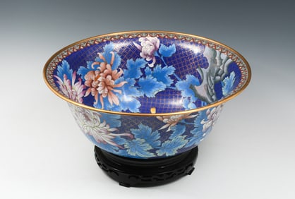 LARGE CHINESE CLOISONNE CENTER BOWL