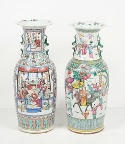 TWO 19TH-CENTURY CHINESE ROSE MEDALLION VASES