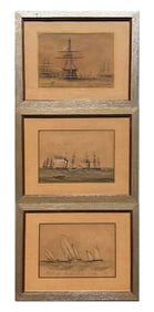THREE 19TH CENTURY MARITIME WATERCOLOR PAINTINGS
