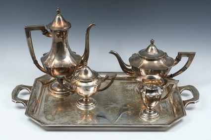 5 PC. JAPANESE .950 STERLING SILVER TEA SET