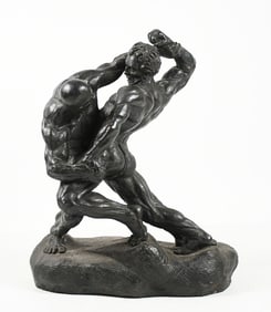 TOM HOLLAND RESIN SCULPTURE "THE WRESTLERS"
