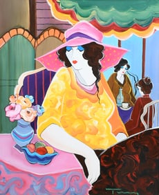 ORIGINAL TARKAY PAINTING "PINK HAT"