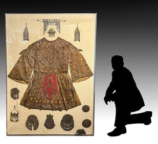 CASED TURKMAN EMPIRE GILDED ROBE AND JEWELRY